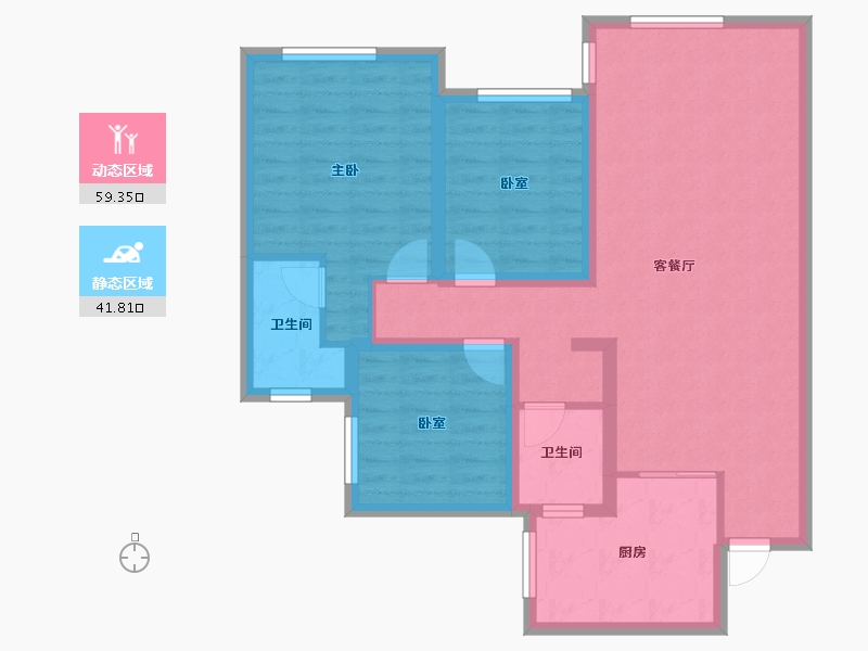 四川省-绵阳市-恒跃紫宸二期-锦棠府-90.75-户型库-动静分区