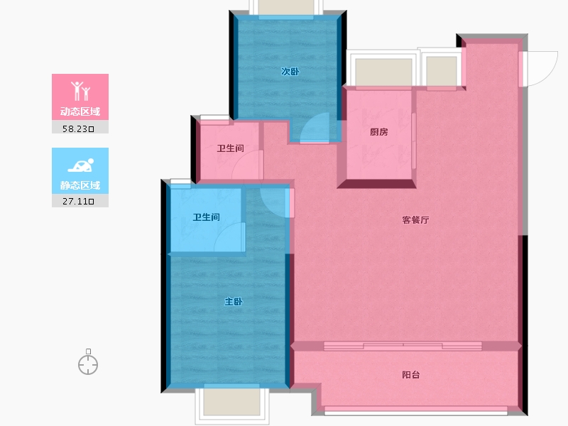 湖北省-武汉市-中建福地星城-76.49-户型库-动静分区