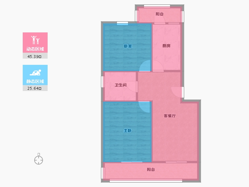 北京-北京市-蓬莱公寓-西区-67.20-户型库-动静分区