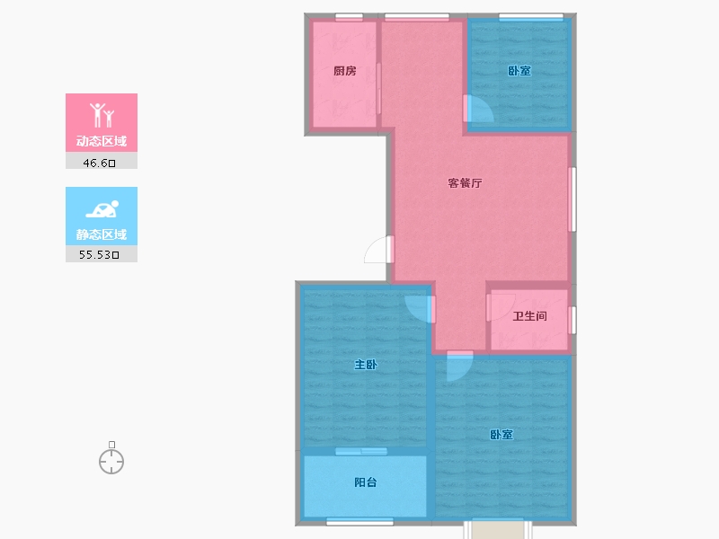 山东省-聊城市-金堤花园-91.20-户型库-动静分区