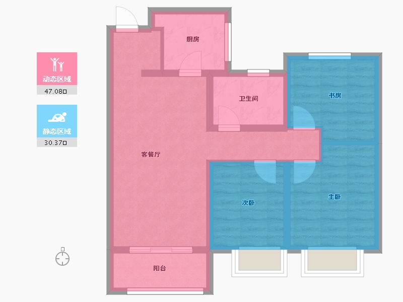 河北省-邢台市-万腾御景城-83.72-户型库-动静分区