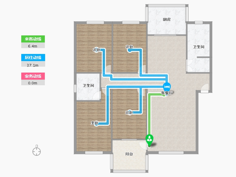 河南省-郑州市-富田丽景花园-172.00-户型库-动静线