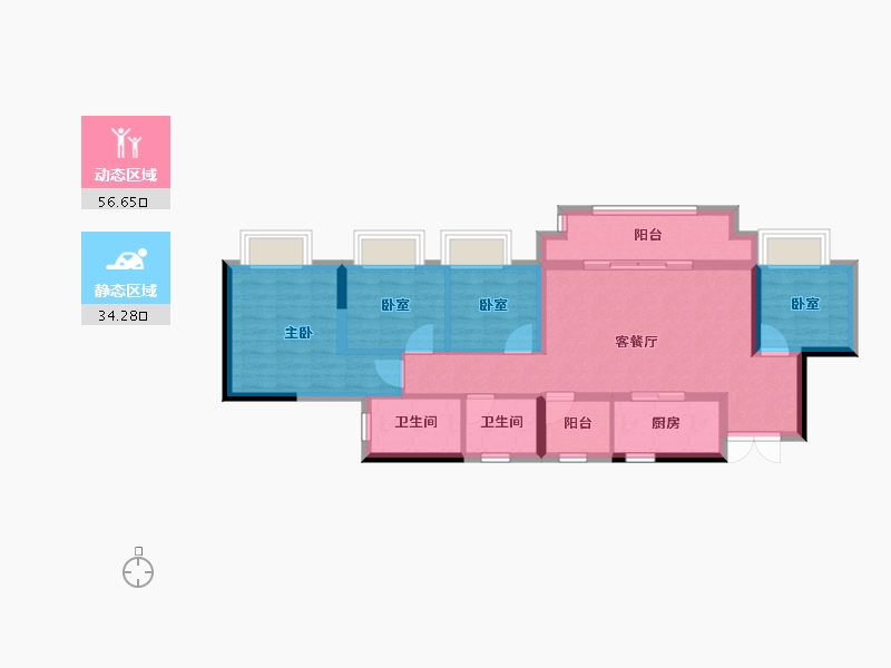 重庆-重庆市-中建滨江星城-一期-88.00-户型库-动静分区