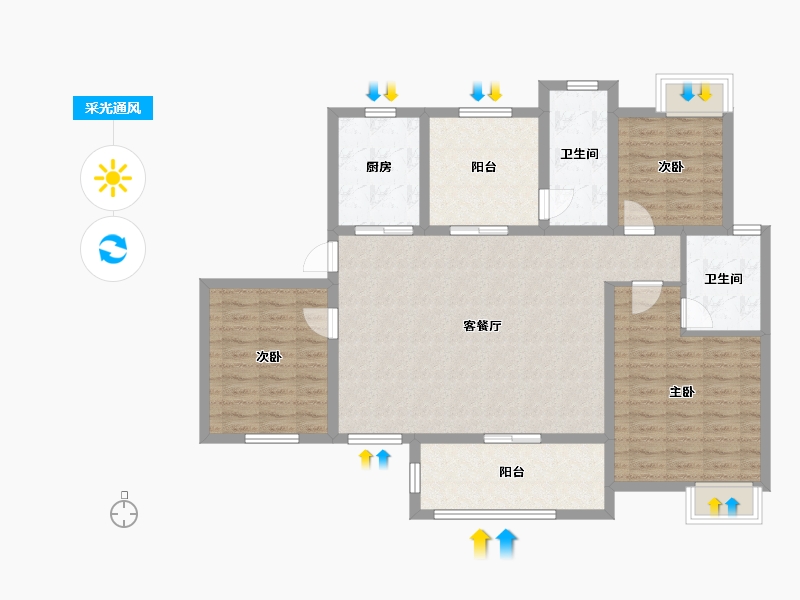 湖南省-湘西土家族苗族自治州-诚信御景园-120.00-户型库-采光通风