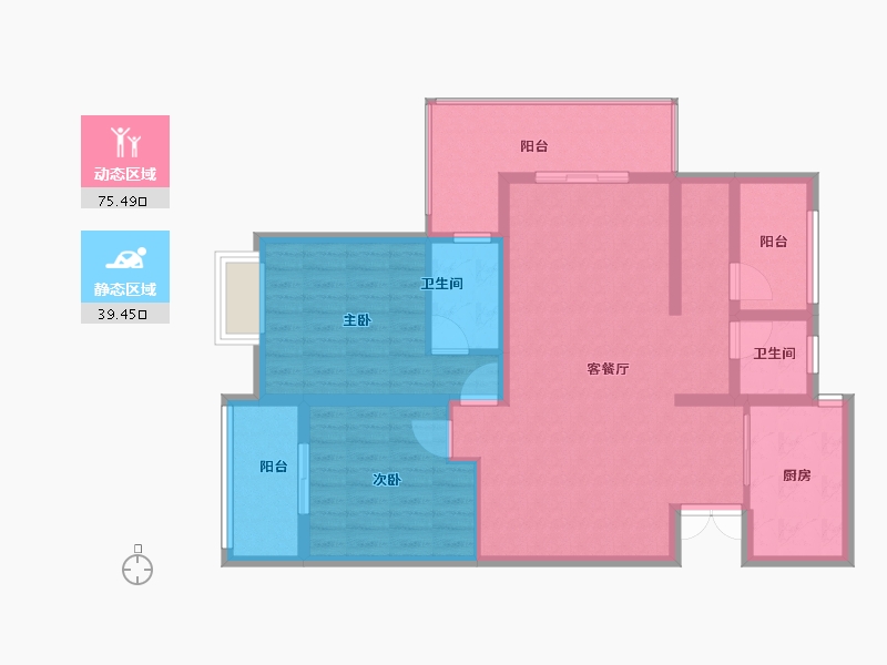 江苏省-泰州市-金通海棠湾-103.20-户型库-动静分区