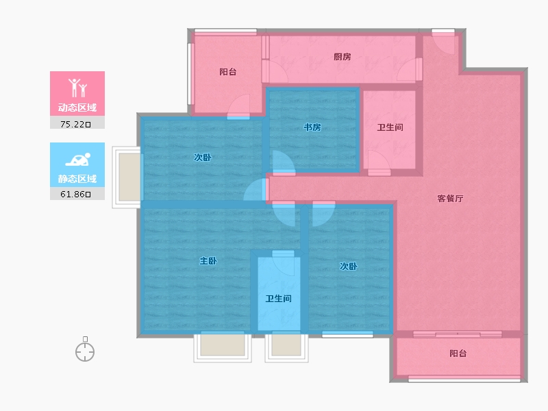 云南省-德宏傣族景颇族自治州-景成新城-153.81-户型库-动静分区