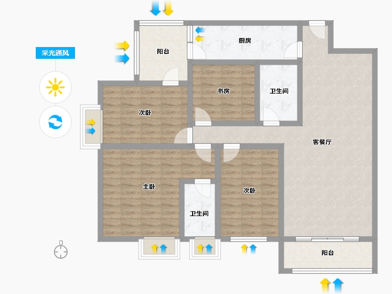 云南省-德宏傣族景颇族自治州-景成新城-153.81-户型库-采光通风