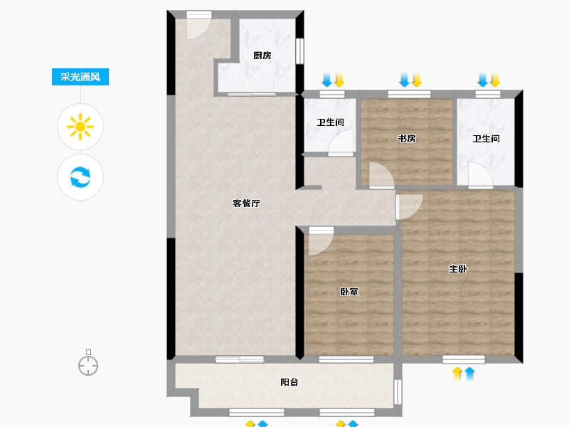 安徽省-宿州市-融翔天街(建设中)-99.83-户型库-采光通风