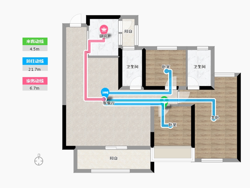 广西壮族自治区-南宁市-未来方舟-84.44-户型库-动静线