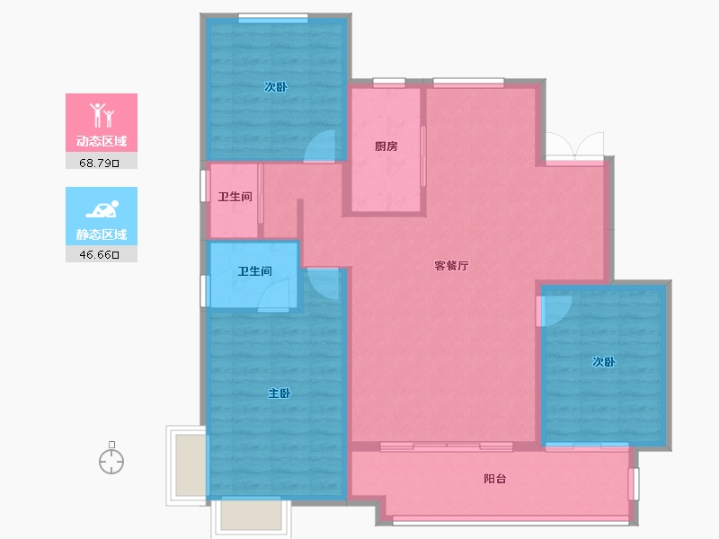 山东省-滨州市-荣盛墨香山南-116.00-户型库-动静分区