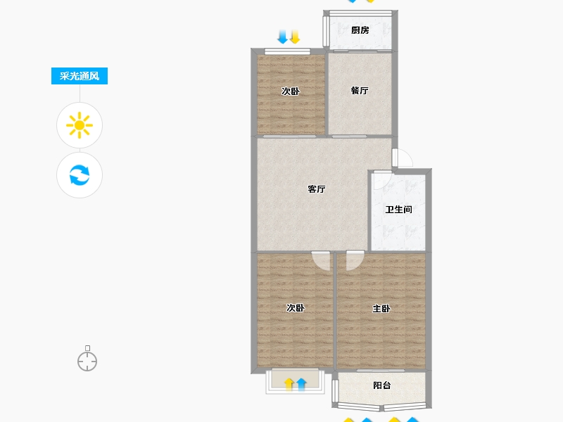 河北省-邯郸市-天水小区-105.00-户型库-采光通风