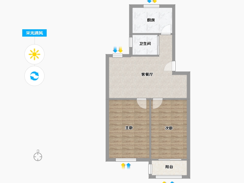 上海-上海市-妙境一村-69.00-户型库-采光通风