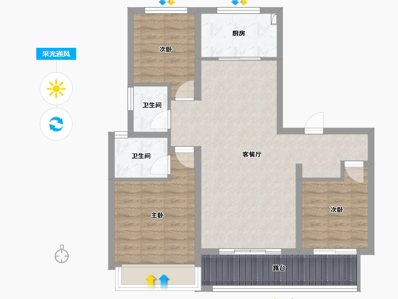 山西省-运城市-纺居新城-109.40-户型库-采光通风