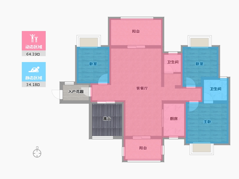 湖南省-永州市-徐福天誉-105.00-户型库-动静分区