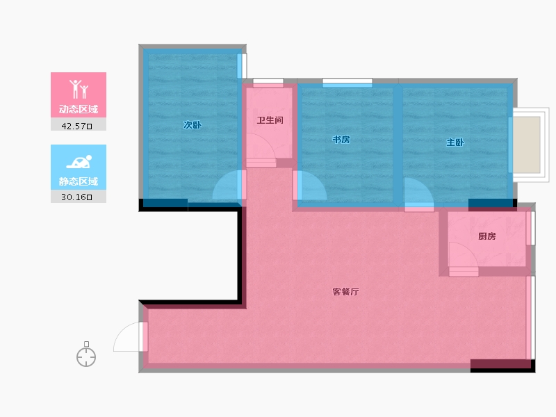 广东省-深圳市-龙苑新村-64.00-户型库-动静分区