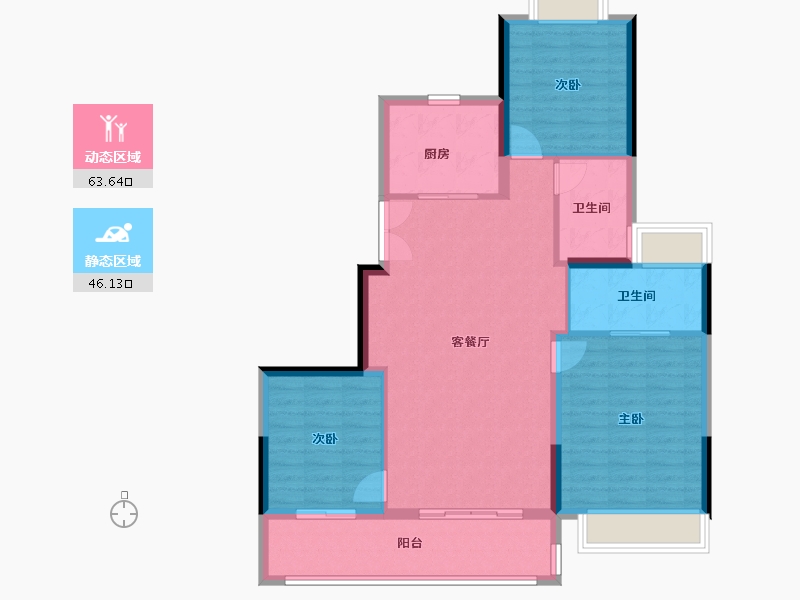 江苏省-盐城市-建发金辉珺和府-100.00-户型库-动静分区