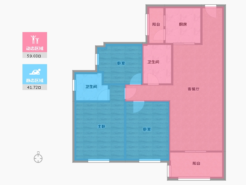 广东省-广州市-碧桂园凤凰城凤荔苑-89.00-户型库-动静分区