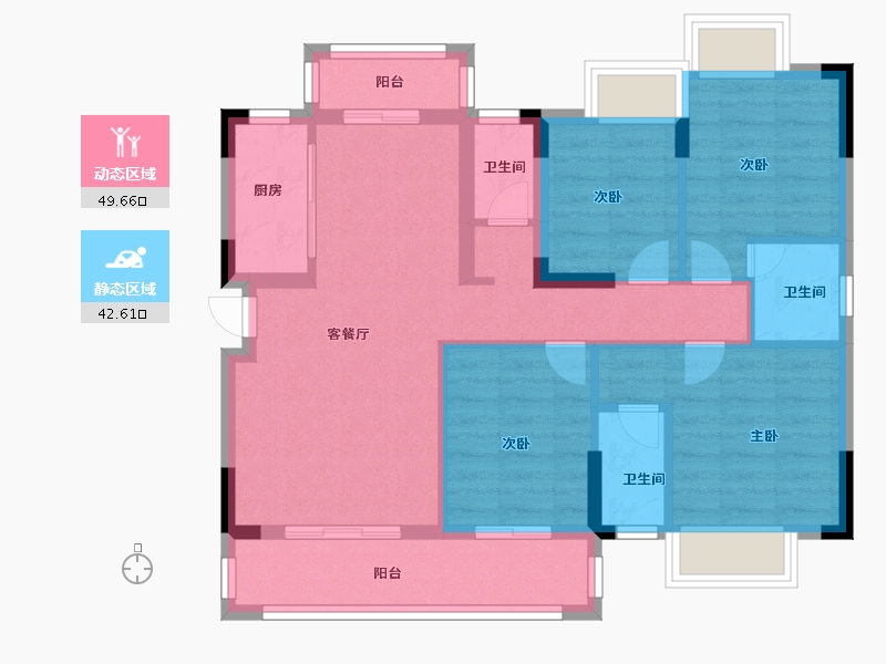 北京-北京市-石冶小区-81.60-户型库-动静分区