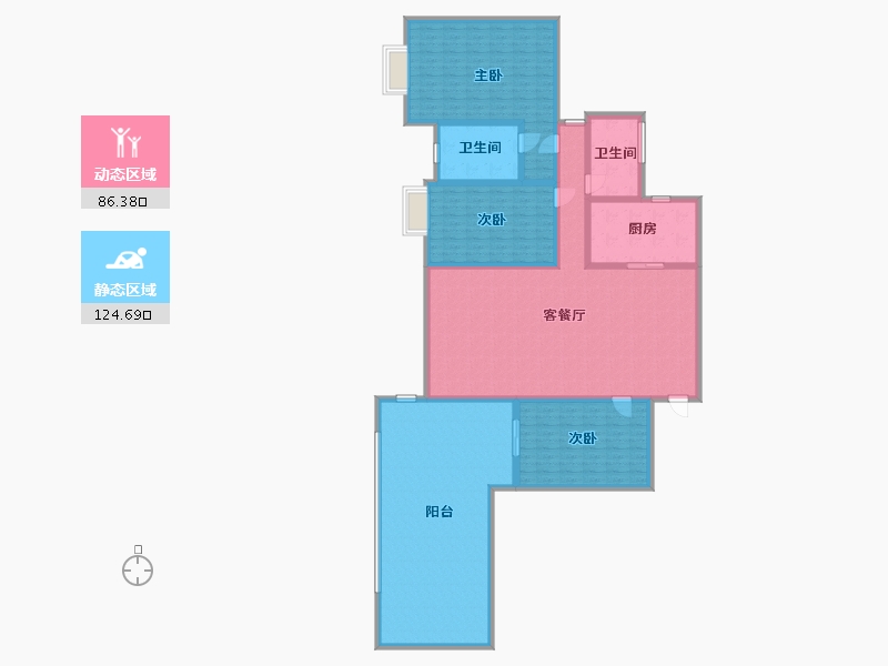 贵州省-安顺市-银城帝景-114.40-户型库-动静分区