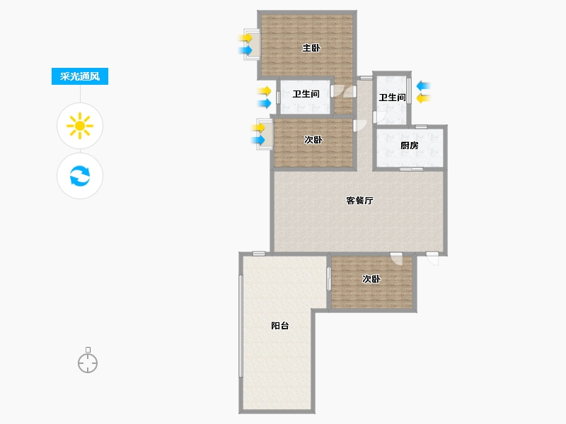 贵州省-安顺市-银城帝景-114.40-户型库-采光通风