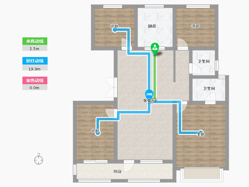 宁夏回族自治区-中卫市-玺苑-106.40-户型库-动静线