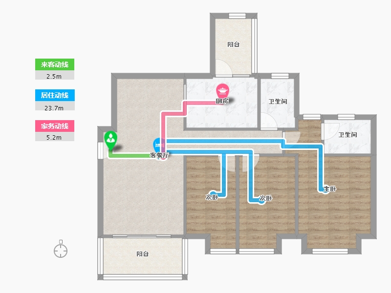 广东省-广州市-岭南新世界-71.36-户型库-动静线