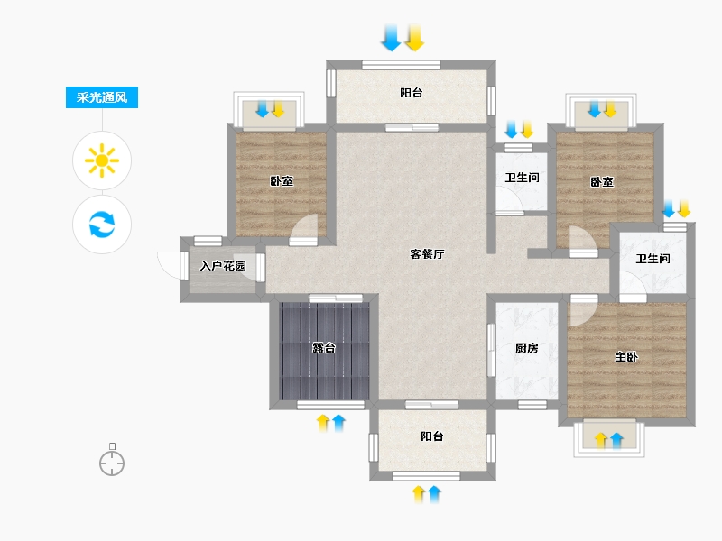 湖南省-永州市-徐福天誉-102.40-户型库-采光通风