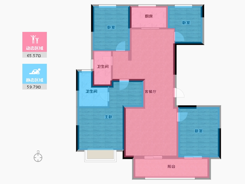 江苏省-徐州市-金地时代艺境-112.00-户型库-动静分区