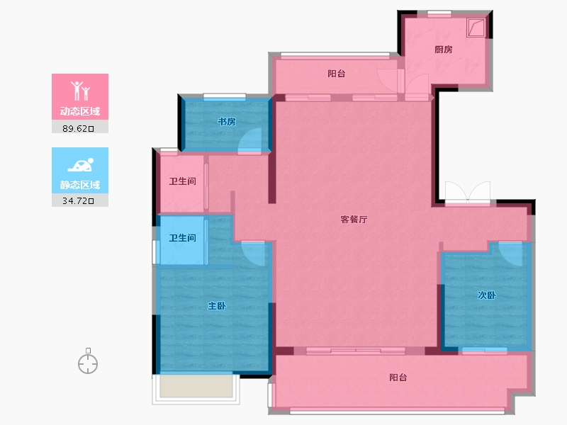 安徽省-六安市-万兴滨江府-117.09-户型库-动静分区