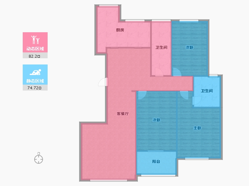 山东省-潍坊市-金宸公馆3号院-126.40-户型库-动静分区