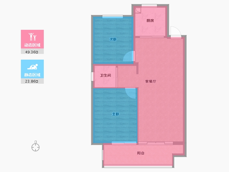 陕西省-榆林市-中梁星海悦府-75.00-户型库-动静分区