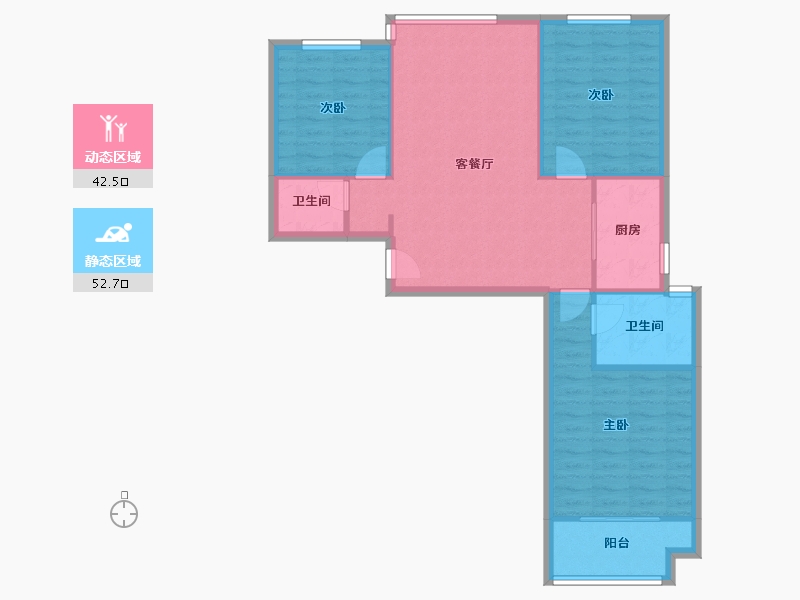 河北省-石家庄市-绿地新里城西斯莱公馆-B区-92.46-户型库-动静分区