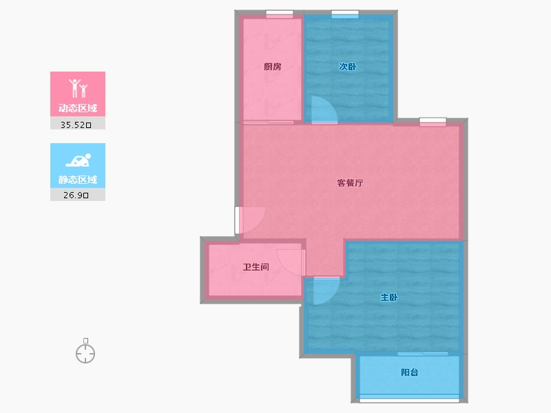 北京-北京市-新景家园-53.40-户型库-动静分区