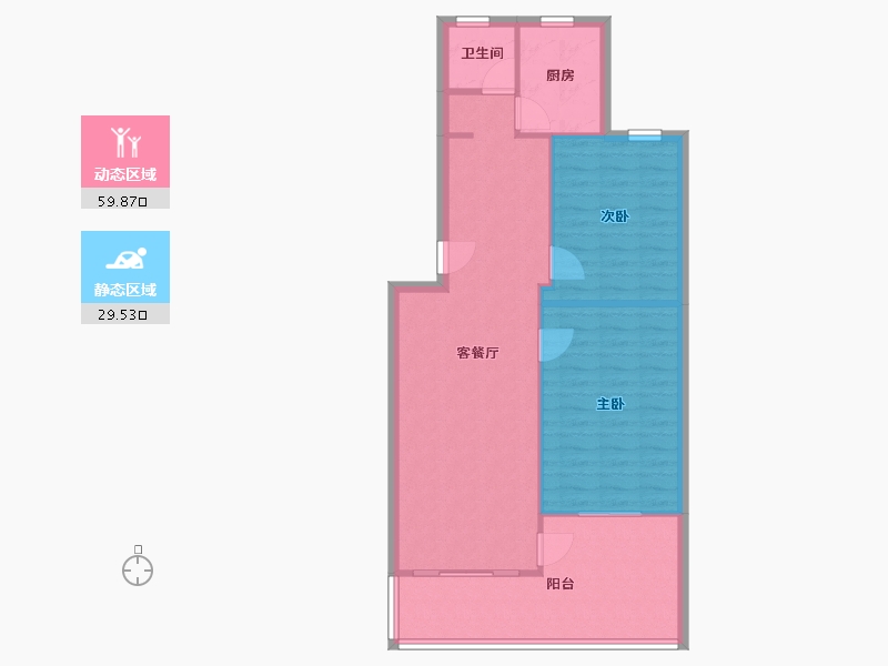 浙江省-杭州市-银河小区-75.00-户型库-动静分区