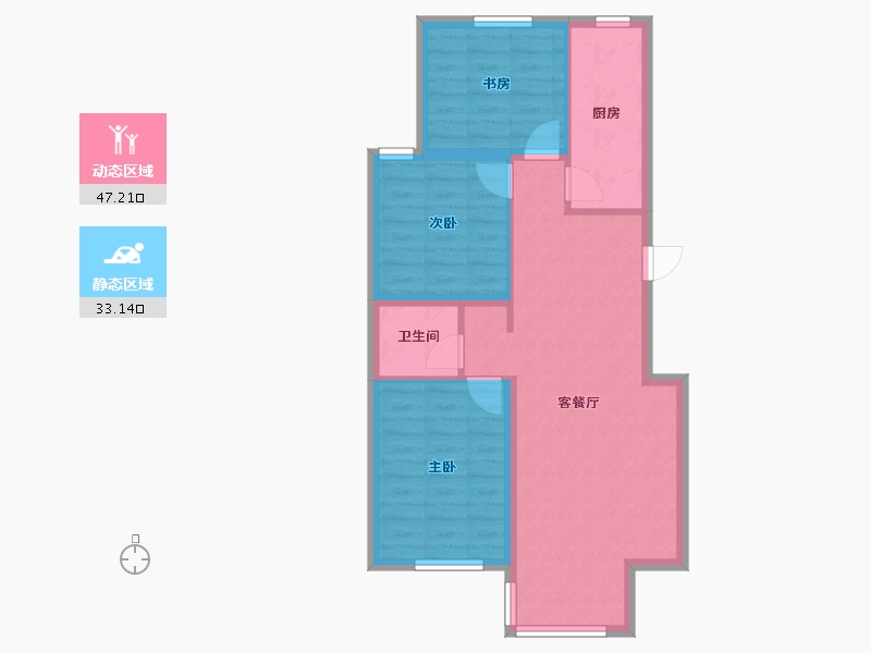 新疆维吾尔自治区-五家渠市-龙壹华府-89.00-户型库-动静分区