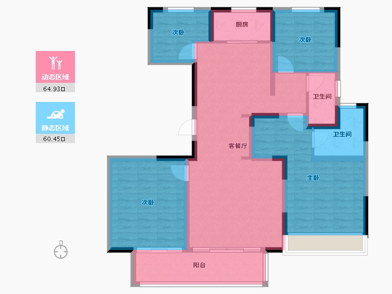 江苏省-徐州市-时代艺境-112.00-户型库-动静分区