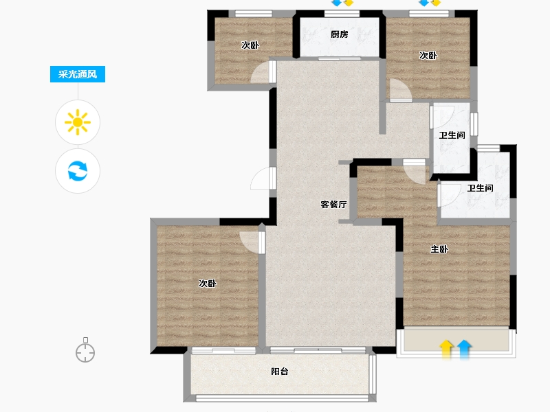 江苏省-徐州市-时代艺境-112.00-户型库-采光通风