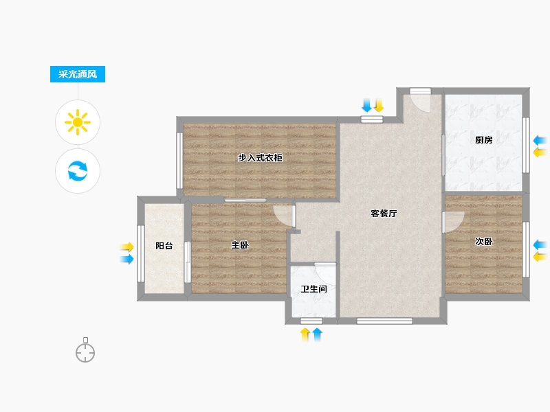 江苏省-淮安市-翰林花园-二期-88.00-户型库-采光通风