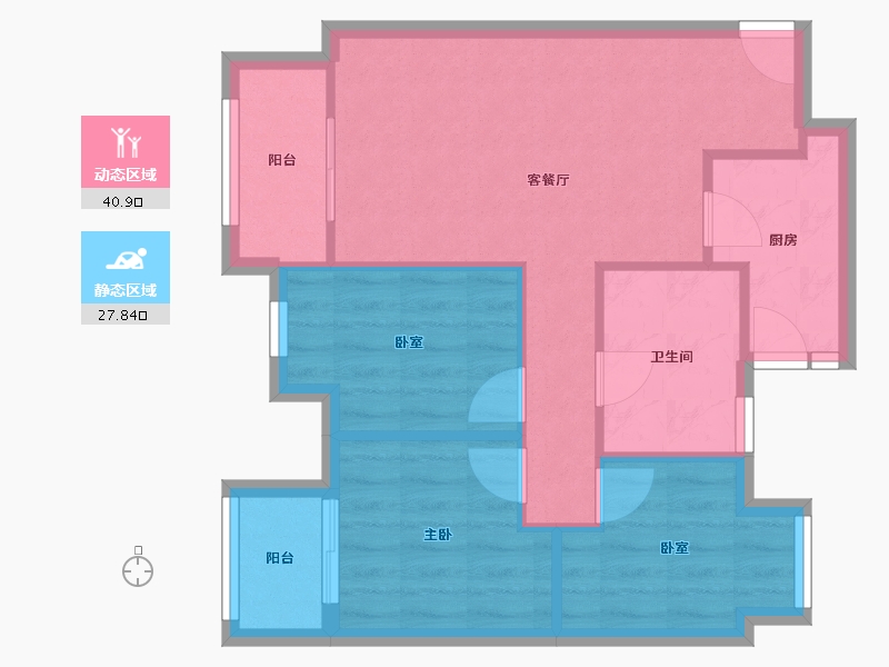 四川省-成都市-闲山悦四区-73.60-户型库-动静分区