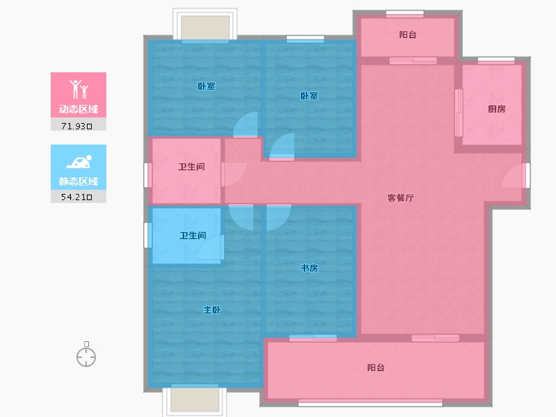 河南省-信阳市-锦江城三期-115.82-户型库-动静分区