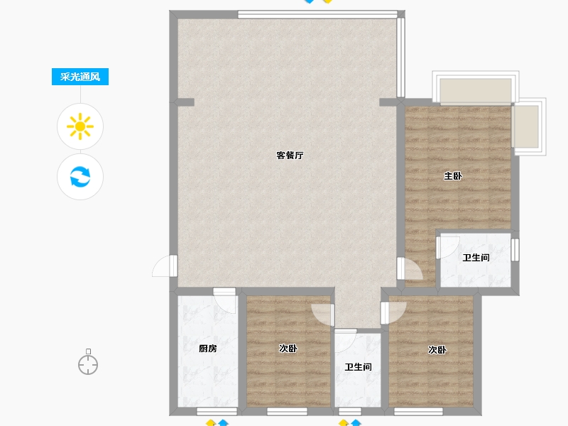 河南省-郑州市-澳龙港湾-109.60-户型库-采光通风