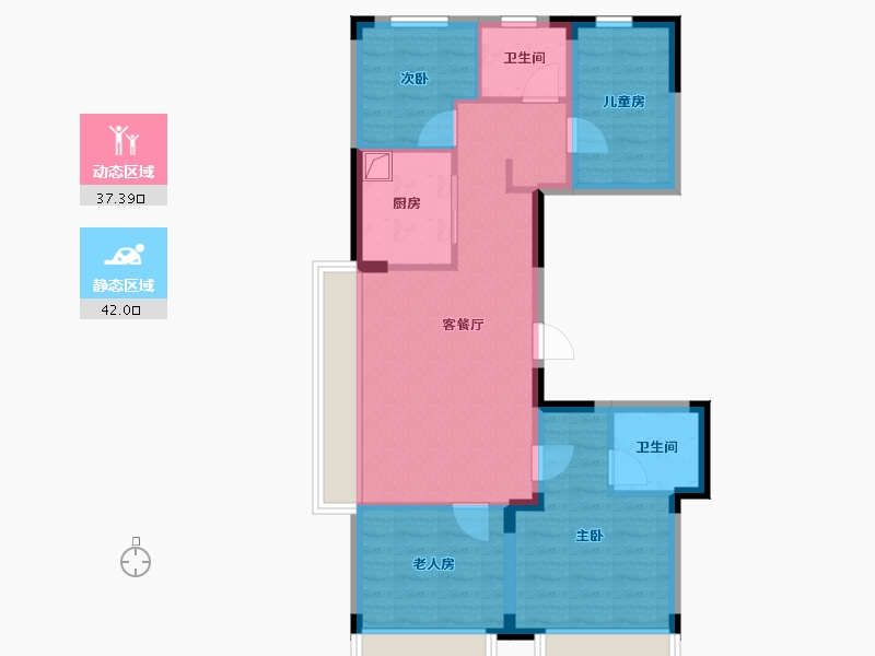 北京-北京市-熙悦晴翠-85.00-户型库-动静分区