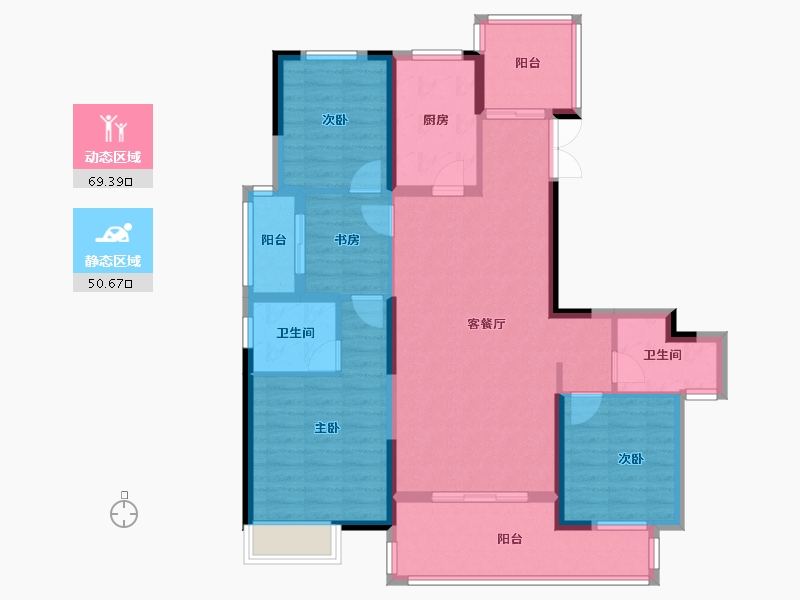 湖南省-湘潭市-五矿万境水岸-120.09-户型库-动静分区