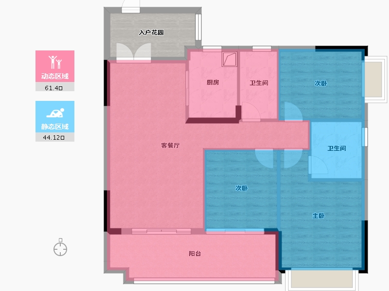 广西壮族自治区-来宾市-裕达天悦城明珠花园-122.74-户型库-动静分区