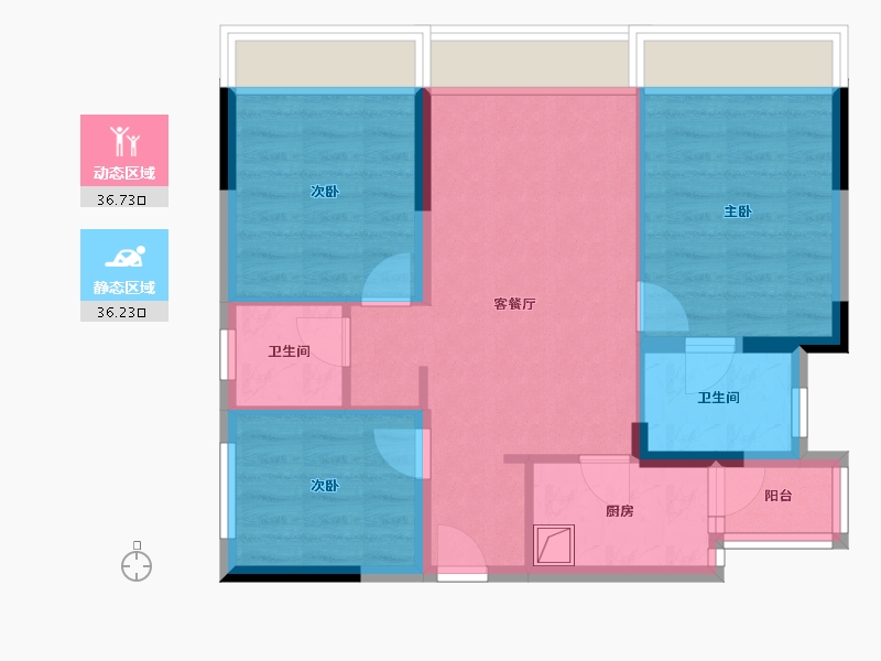 四川省-成都市-武侯樾府-71.20-户型库-动静分区