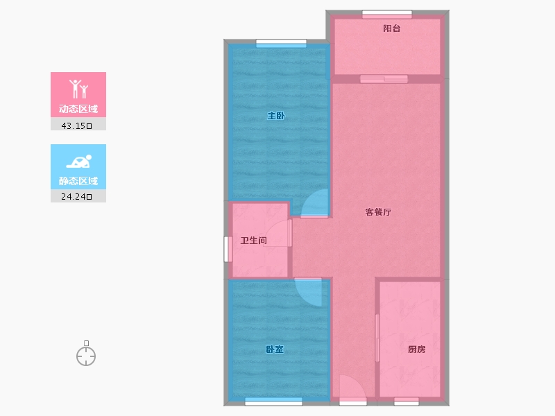 福建省-福州市-万科麓园-60.88-户型库-动静分区