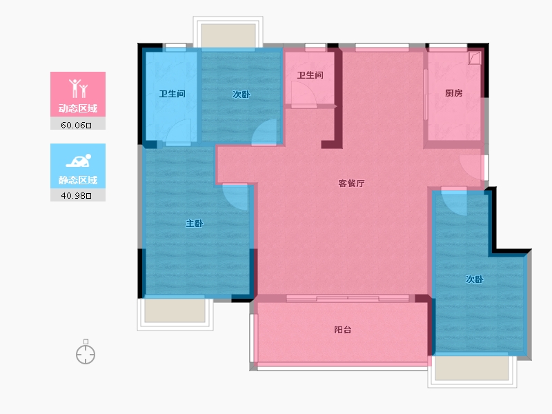 江苏省-无锡市-澄江明月-90.40-户型库-动静分区