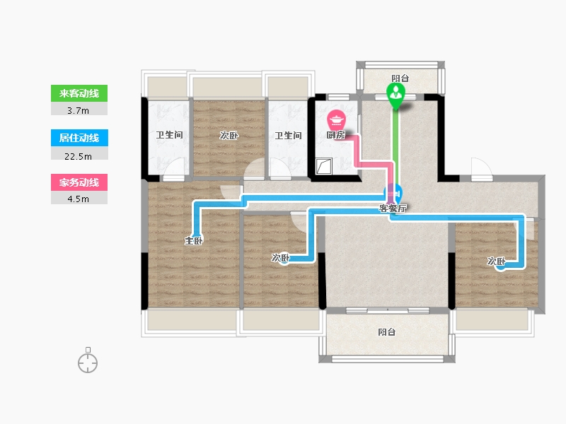 湖北省-孝感市-碧桂园新城华府-113.13-户型库-动静线