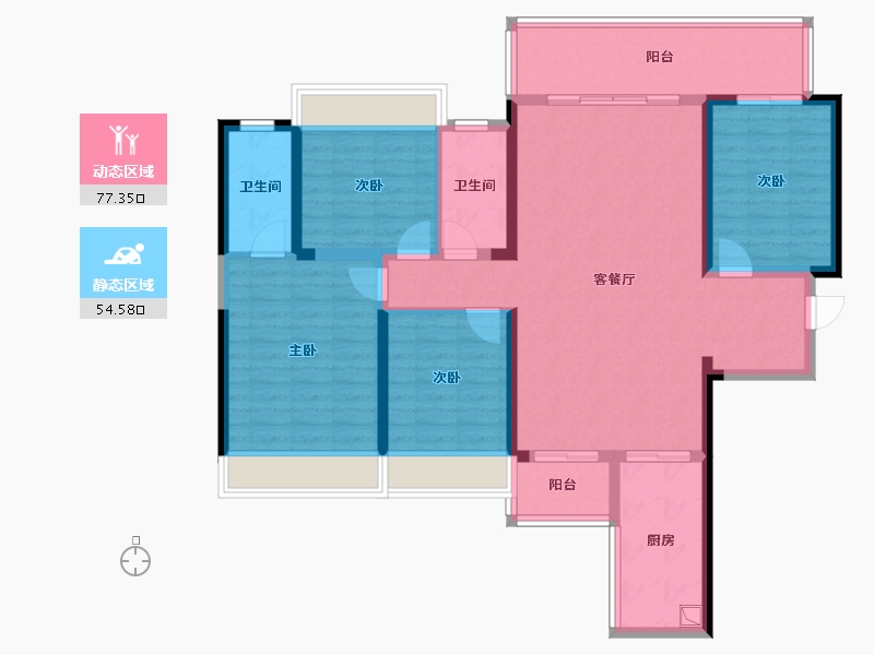 广西壮族自治区-桂林市-彰泰学府-131.12-户型库-动静分区