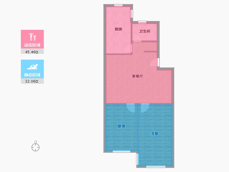 山东省-青岛市-百通花园-76.00-户型库-动静分区